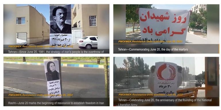June 20, 2022: PMOI/MEK Resistance Units in Iran mark anniversary of June 20, 1981, the start day of the resistance against the mullahs' dictatorship.