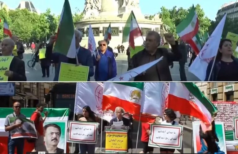 June 2, 2022, Paris, and Rome: Freedom-loving Iranians, supporters of the People's Mojahedin Organization of Iran (PMOI/MEK) and the National Council of Resistance of Iran(NCRI) demonstrated in support of the Iran protests and in solidarity with protesters in Abadan and other Iranian cities.