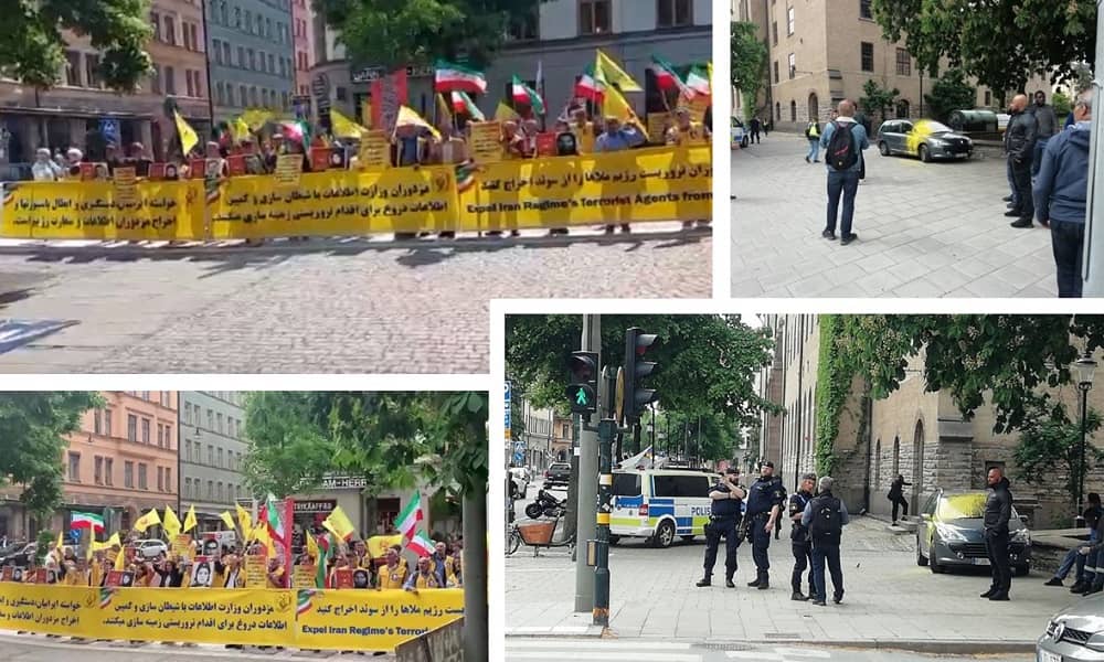 Stockholm, June 10, 2022: The 2nd Day of the Protest Rally by the MEK Supporters Against the Mullahs' Regime and MOIS Agents