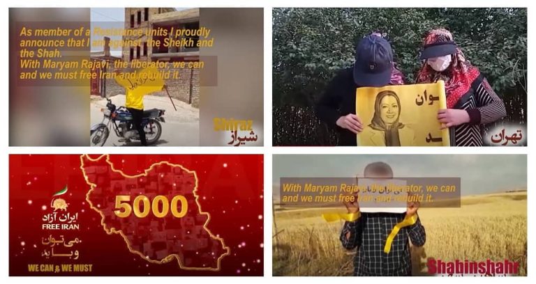 As part of the Free Iran 2022 campaign, members of Resistance Units sent 5,000 video messages, supporting the Iranian opposition’s yearly convention and reiterating their resolve to overthrow the theocratic rule of the mullahs in Iran.