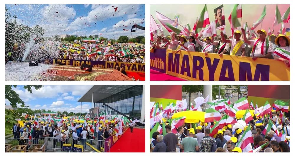 Saturday, July 23, 2022, Berlin: Thousands of freedom-loving Iranians, supporters of the National Council of Resistance of Iran(NCRI), and the People's Mojahedin Organization of Iran(PMOI/MEK) held a large demonstration to support the Iranian Resistance and uprisings of the Iranian people.