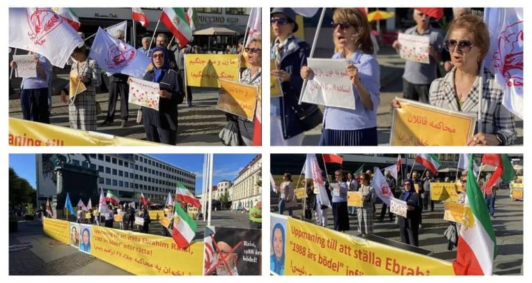 Gothenburg, July 27, 2022: Freedom-loving Iranians and supporters of the People's Mojahedin Organization of Iran (PMOI/MEK) called for the expulsion of the Iranian regime's MOIS agents from European soil and demanded the closure of the regime's embassies.