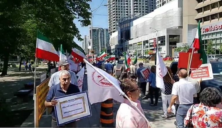 July 9, 2022: Protest rallies of freedom-loving Iranians, supporters of the People’s Mojahedin Organization of Iran (PMOI/MEK), against the shameful deal between Iran’s regime and Belgium in Toronto, Canada.