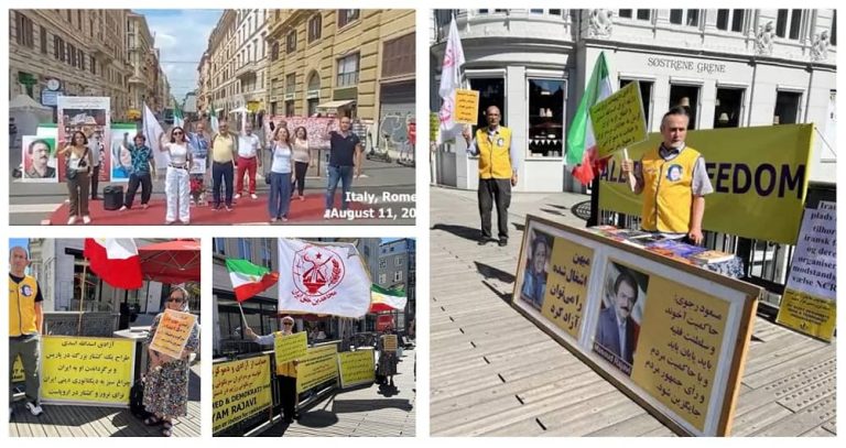 Iranians in their rallies in Rome and Aarhus, demanded for international trial of the mullahs' regime leaders, especially, supreme leader Ali Khamenei and the mass murderer, Ebrahim Raisi for crimes against humanity and their role in the 1988 massacre of more than 30,000 political prisoners.