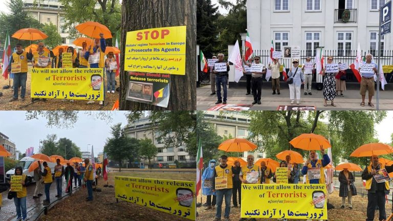 August 18, 2022: Freedom-loving Iranians and supporters of the People's Mojahedin Organization of Iran (PMOI/MEK) demonstrated in The Netherlands, The Hague, and Denmark, Copenhagen against the mullahs' regime ruling Iran and the appeasement policy toward this regime.