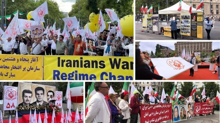 September 3, 2022: Freedom-loving Iranians and supporters of the People’s Mojahedin Organization of Iran (PMOI/MEK) held rallies in different cities in Europe (Stockholm, Oslo, Cologne, and Paris) and Canada (Toronto) on Saturday, September 3. Iranian Resistance (NCRI and MEK) supporters celebrated the beginning of the 58th year of the People’s Mojahedin Organization of Iran (PMOI/MEK).