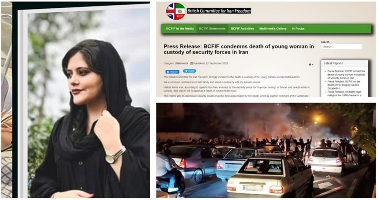 The British Committee for Iran Freedom (BCFIF) issued a statement about the murder of Mahsa Amini and current Iranian people uprising.