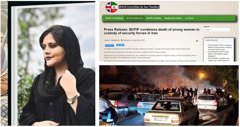 The British Committee for Iran Freedom (BCFIF) Condemned the Murder of Mahsa Amini and Supported the Iranian People Protests