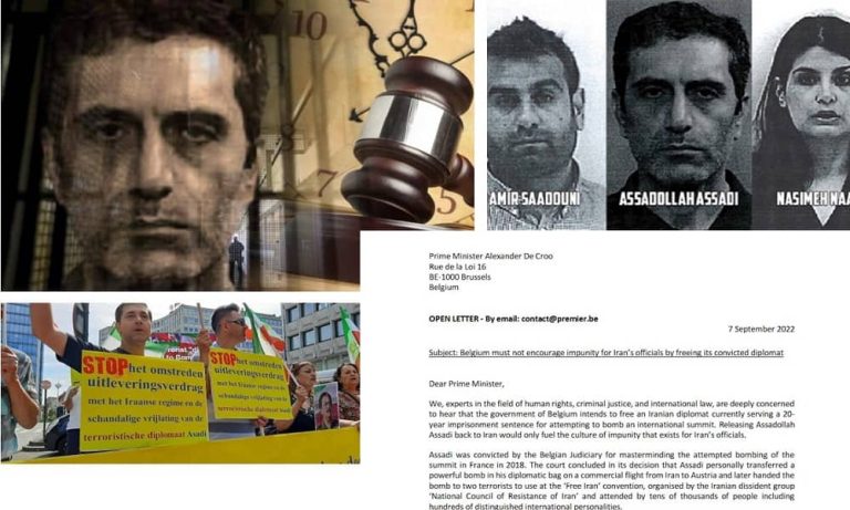 On September 7, 2022, Sixty-eight international officials sent an open letter to the Belgian Prime Minister and warned against Assadollah Assadi's release.