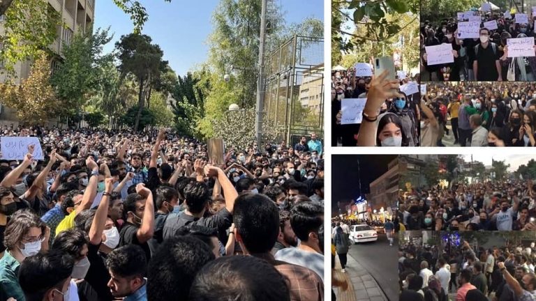 Monday, September 19, 2022: Protests continued over the brutal murder of Mahsa Amini, a 22-year-old Kurdish girl, who killed by the criminal suppression forces of the mullahs' regime. People in different cities of Iran took the streets and protested against entire the mullahs' regime and demanded its overthrow.