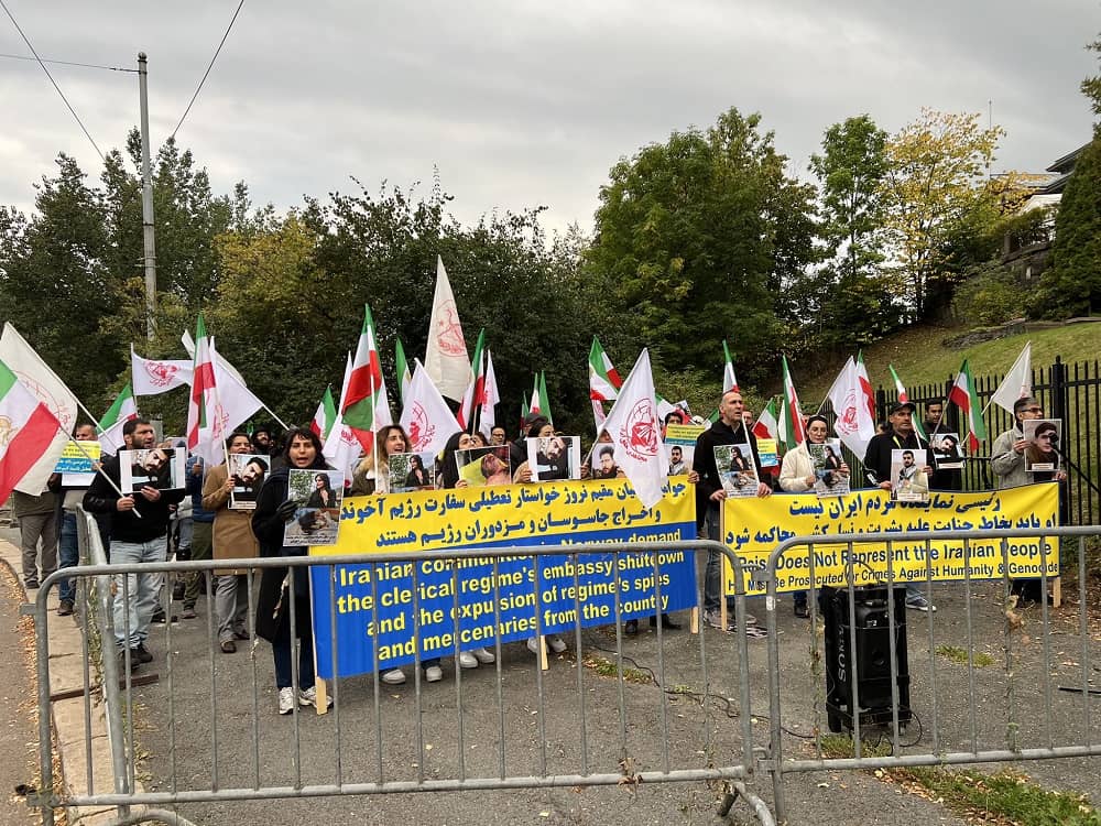 MEK Supporters Demonstrated in Oslo Against the Mullahs' Regime and Expressed Their Solidarity and Support of Iran Protests