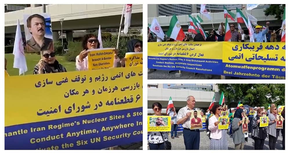 September 13, 2022 – Vienna: For the second day, at the same time as the Board of Governors of the IAEA meeting, freedom-loving Iranians, supporters of the People’s Mojahedin Organization of Iran (PMOI/MEK) held a protest rally. Iranian Resistance supporters expressed their protest against the appeasement policy and paying privileges to the mullahs’ regime.