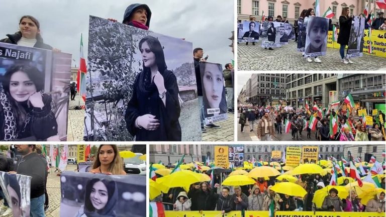 Berlin, October 1, 2022: Freedom-loving Iranians and supporters of the People's Mojahedin Organization of Iran (PMOI/MEK) held a large demonstration and expressed solidarity with the nationwide Iran Protests. They protested the suppression of the current uprising across Iran. 