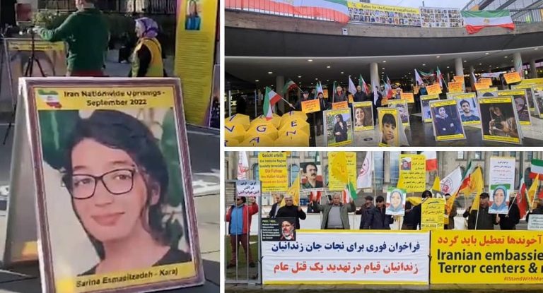 October 25, 2022: Freedom-loving Iranians and supporters of the People's Mojahedin Organization of Iran (PMOI/MEK) continue to rally in solidarity with the Iranian people's uprising and political prisoners in Berlin, Stockholm, and London.