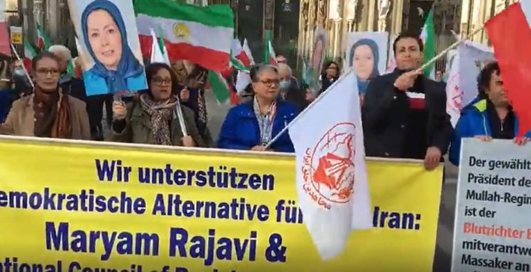 September 29, 2022: Freedom-loving Iranians and supporters of the People's Mojahedin Organization of Iran (PMOI/MEK) in Cologne held a rally and protested the suppression of the current uprising across Iran. Iranian Resistance supporters in Cologne expressed their solidarity and support for the nationwide protests in the country.