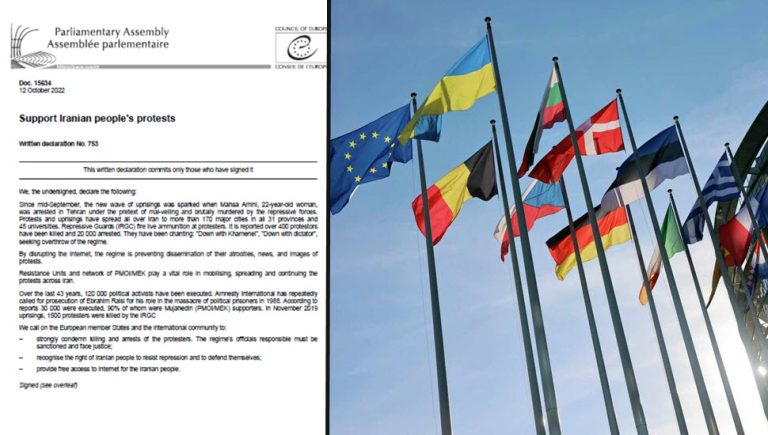 More than 100 members of the Parliamentary Assembly of the Council of Europe signed a declaration, calling on the European member states and the international community to condemn the suppression of the Iranian protesters and hold the regime’s officials accountable.