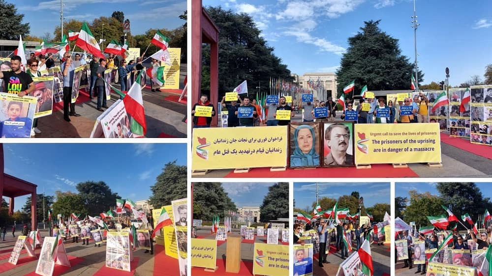 Geneva, October 28, 2022: Iranian Resistance Supporters Demonstration in Support of the Iran Protests