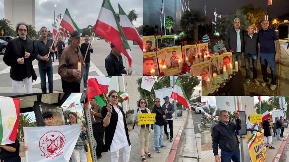 Iranian Resistance Supporters Gathering and Candlelight Vigil in Los Angeles in Support of the Iran Protests and Martyrs of the Nationwide Uprising