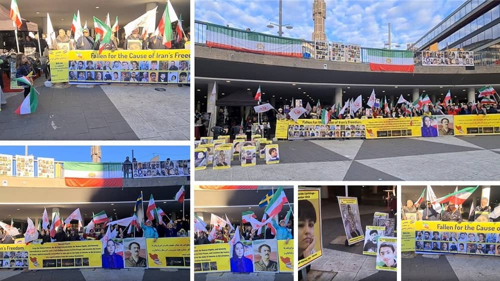 Stockholm—October 23, 2022: Iranian Resistance Supporters Continue to Rally in Support of the Iran Protests