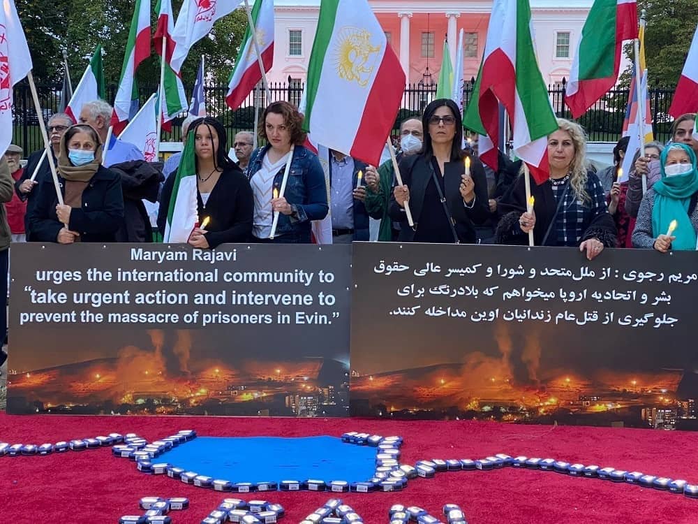 Washington, DC—October 16, 2022: Iranian Resistance Supporters Demonstration in Support of the Iran Protests
