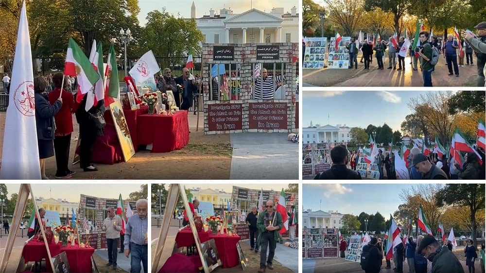 Washington, DC—October 26, 2022: Iranian Resistance Supporters Rally in Support of the Iran Protests