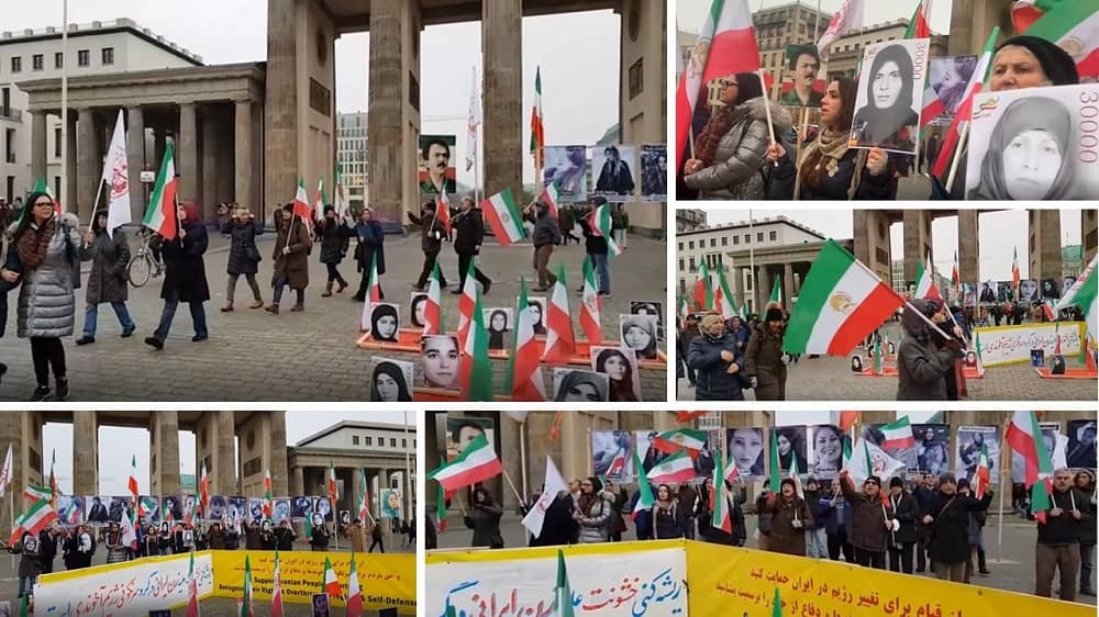 Berlin, Germany—November 26, 2022: Iranian Resistance (NCRI and MEK) Supporters Rally in Support of the Iran Protests.