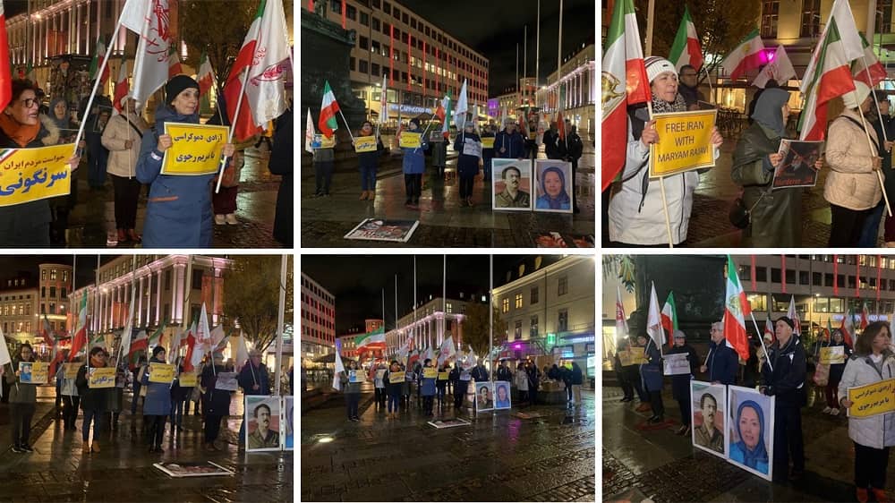 Sweden, Gothenburg—November 2, 2022: Freedom-Loving Iranians and MEK Supporters Demonstrated in Support of the Iran Protests