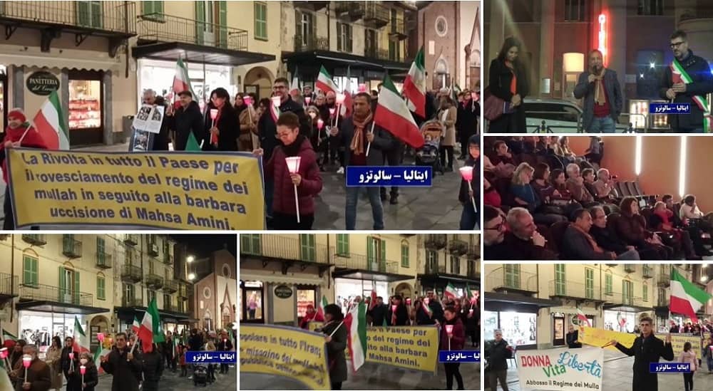 Saluzzo, Italy, November 2022: Demonstration and Conference in Support of the Nationwide Iran Protests