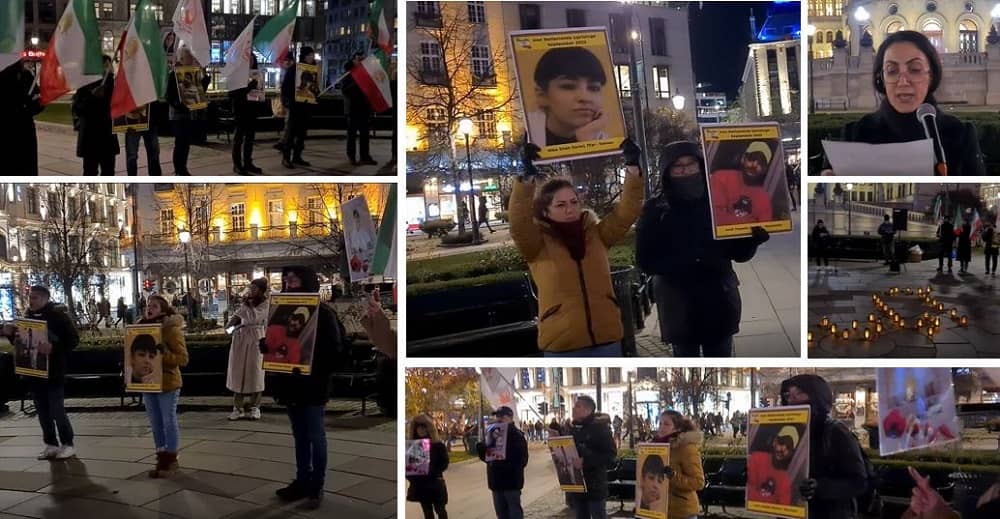 Norway, Oslo—November 16, 2022: Iranian Resistance Supporters Rally in Support of the Iran Protests, Commemorating the Bloody November 2019