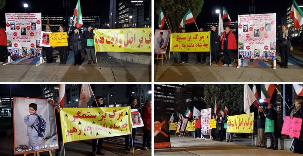 Toronto, Canada—November 23, 2022: Iranian Resistance (NCRI and MEK) Supporters Rally in Support of the Iran Protests