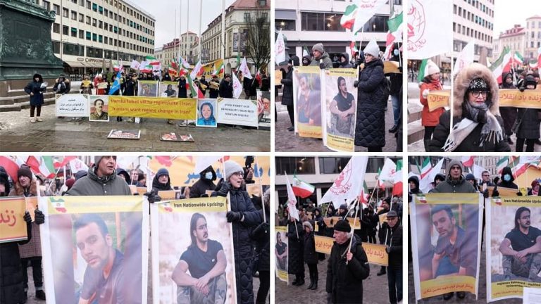 Gothenburg, Sweden—December 17, 2022: Freedom-loving Iranians and supporters of the People’s Mojahedin Organization of Iran (PMOI/MEK) held a rally in support of the nationwide Iran protests.