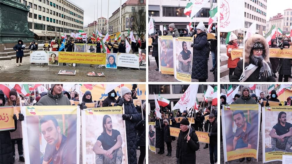 Gothenburg, Sweden—December 17, 2022: Iranian Resistance Supporters Rally in Support of the Nationwide Iran Protests