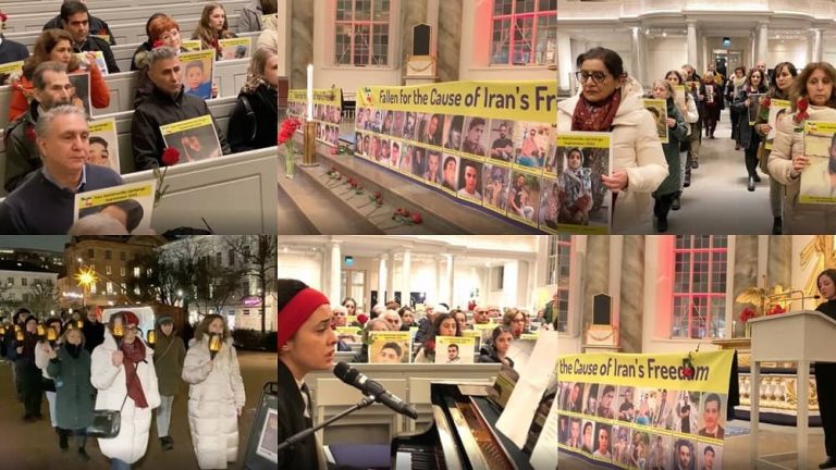 Gothenburg, Sweden—December 27, 2022: Freedom-loving Iranians and supporters of the People’s Mojahedin Organization of Iran (PMOI/MEK) rallied to commemorate the martyrs of the nationwide Iranian Revolution. They also expressed their solidarity with the Iranian people’s uprising.