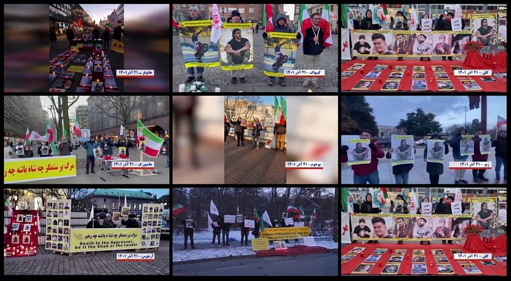 December 12, 2022: Supporters of the People's Mojahedin Organization of Iran (PMOI/MEK) held protest demonstrations against the criminal execution of the young protester, Majidreza Rahnavard, in Aarhus, Bochum, Hamburg, Hanover, Cologne, Copenhagen, Geneva, Munich, and Frankfurt.