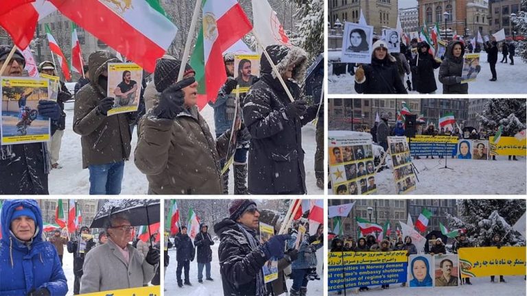 Oslo, Norway—December 17, 2022: Freedom-loving Iranians and supporters of the People’s Mojahedin Organization of Iran (PMOI/MEK) held a rally in support of the nationwide Iran protests.