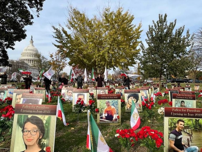 Washington, DC—November 30, 2022:Iranian-American community and supporters of the Iranian Resistance (NCRI and MEK) continued their rally and photo exhibition outside the US Capitol, supporting the nationwide Iran protests.