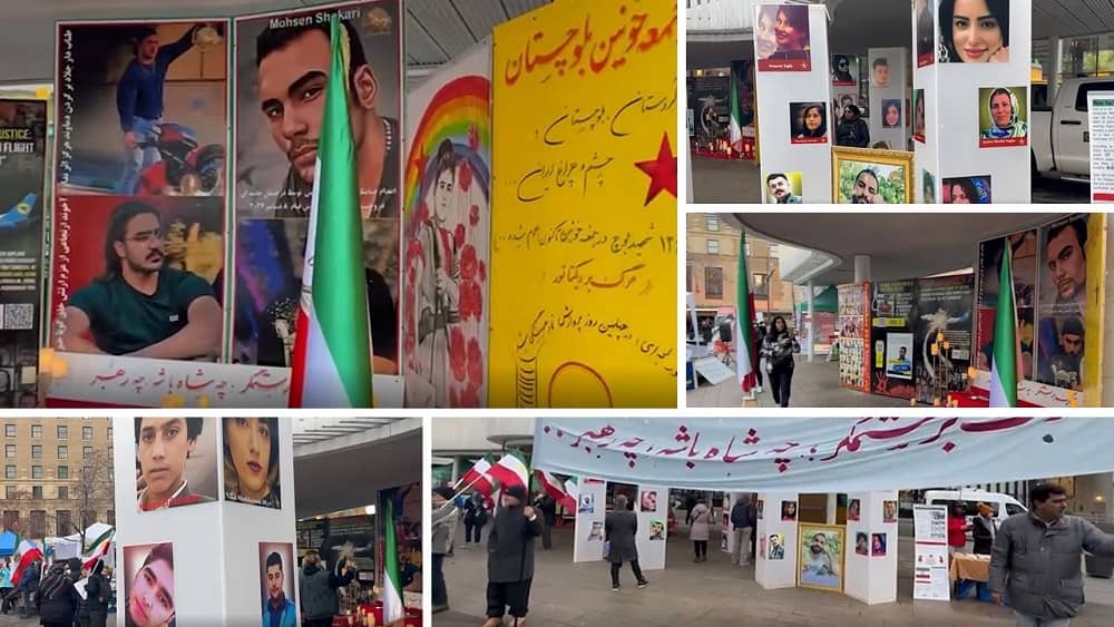 Vancouver, Canada—December 19, 2022: Iranian Resistance Supporters Held a Photo Exhibition in Support of the Iran Revolution