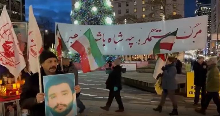 Vancouver, Canada—December 27, 2022: Freedom-loving Iranians and supporters of the People’s Mojahedin Organization of Iran (PMOI/MEK) rallied to commemorate the martyrs of the nationwide Iranian Revolution. They also expressed their solidarity with the Iranian people’s uprising.