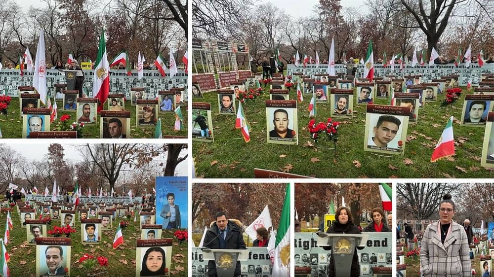Washington, DC—December 7, 2022: Rally and Photo Exhibition in Front of the US Senate to Support the Iran Revolution