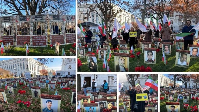 Washington, DC—December 4, 2022:Iranian-American community and supporters of the Iranian Resistance (NCRI and MEK) continued their rally and photo exhibition outside the US Capitol, supporting the nationwide Iran protests.