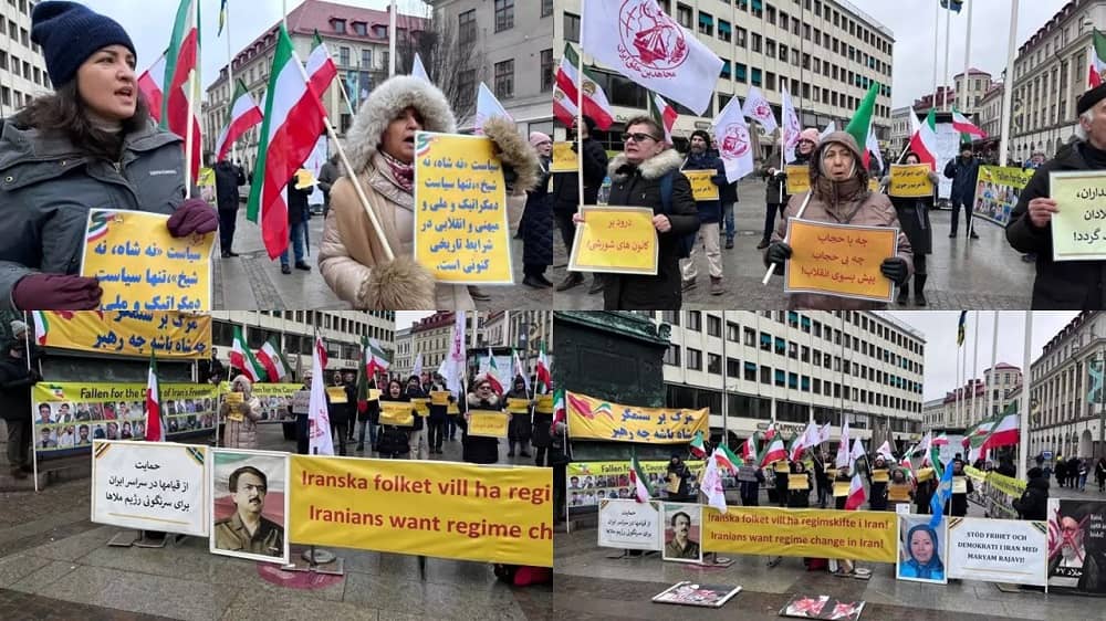 Gothenburg, Sweden—January 28, 2023: MEK Supporters Rally in Solidarity With the Iran Revolution