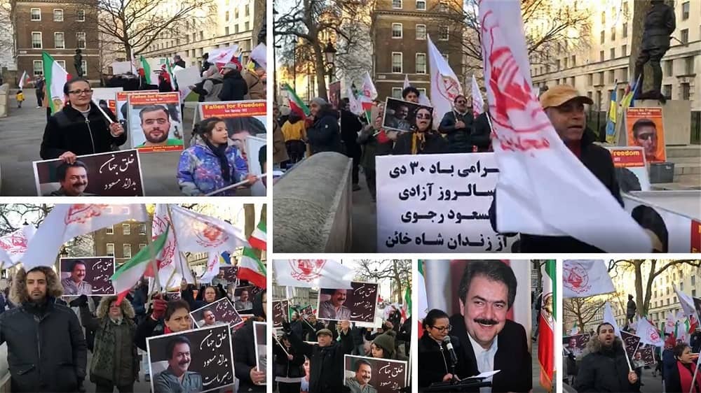 London—January 21, 2023: MEK Supporters Rally in Solidarity With the Iran Revolution, and Commemorating the Day January 20
