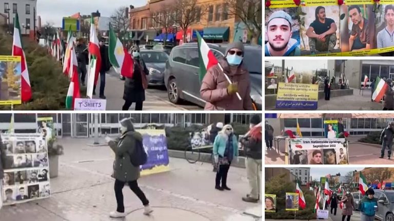 United States, Michigan—January 15, 2023: Freedom-loving Iranians and supporters of the People's Mojahedin Organization of Iran (PMOI/MEK) held a rally and expressed solidarity with the nationwide Iran protests.