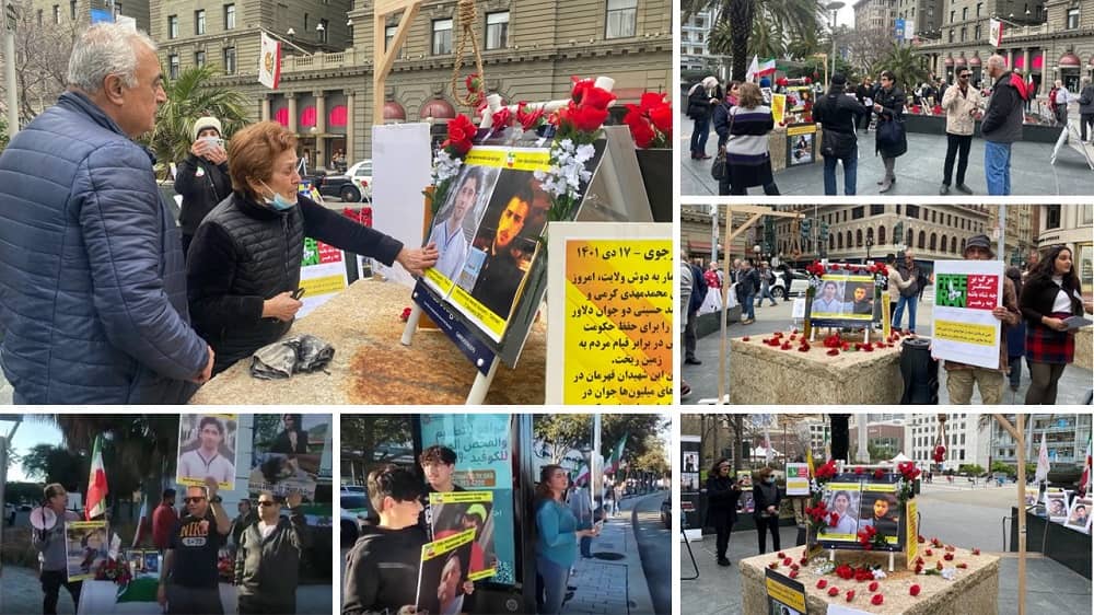 San Francisco and Houston—January 8, 2023: MEK Supporters Held an Exhibition and Rallied and Denounced the Executions of Two Young Protesters