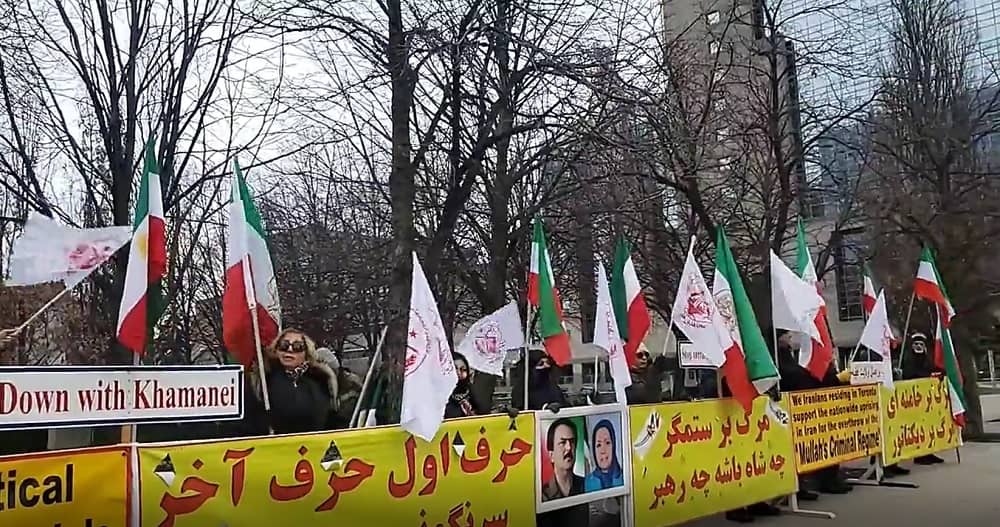 Toronto, Canada—January 21, 2023: MEK Supporters Rally in Solidarity With the Iran Revolution