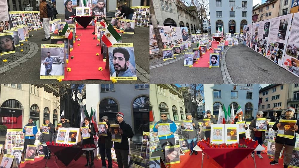 Zurich, Switzerland—January 10, 2023: Freedom-Loving Iranians and MEK Supporters Expressed Their Support for Simay Azadi INTV, Demanding to Participate in #FreeIranTelethon