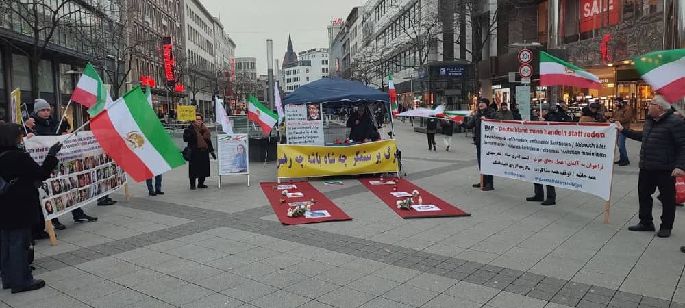 Berlin, Germany—Februay 3, 2023: MEK Supporters Rally in Solidarity With the Iran Revolution