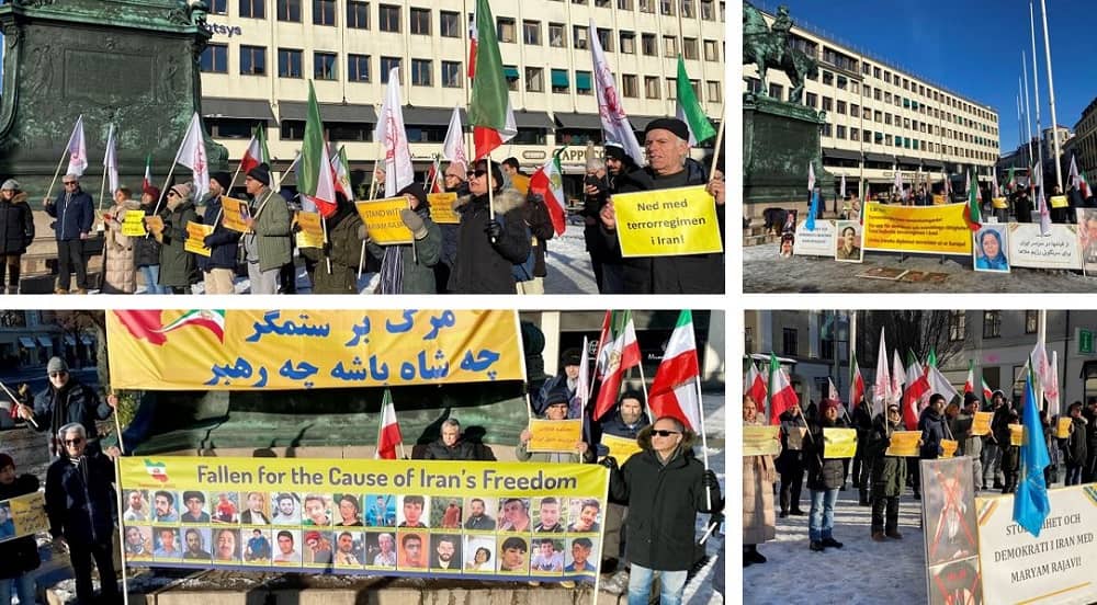 Gothenburg, Sweden—February 4, 2023: MEK Supporters Rally in Solidarity With the Iran Revolution
