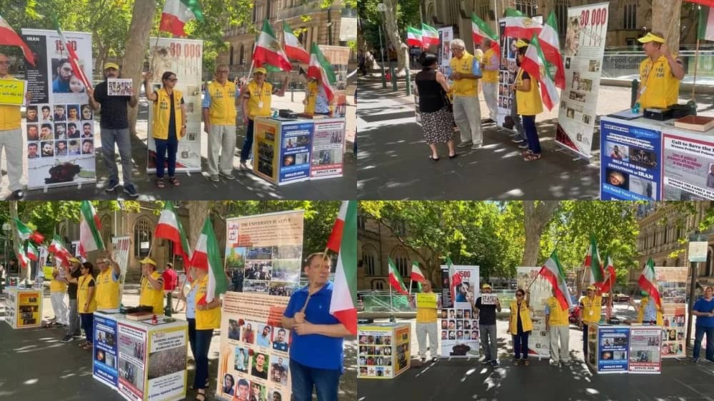 Sydney, Australia—February 8, 2023: MEK Supporters Held a Rally in Support of the Iran Revolution