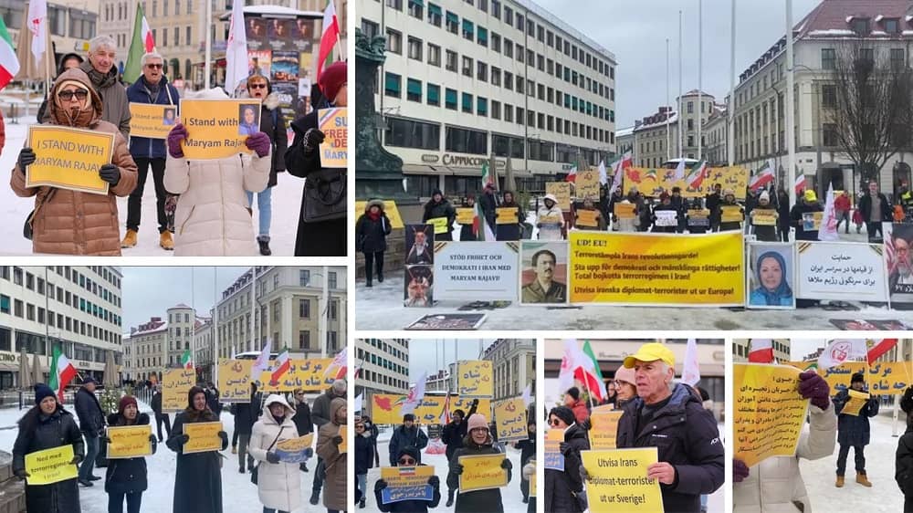 Gothenburg, Sweden—March 11, 2023: Freedom-Loving Iranians, and MEK Supporters Rally to Support the Iran Revolution